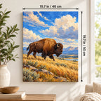 40 × 50 cm (15.7 × 19.7 in) size guide for Bison in Snow-Free Grassland paint by numbers kit