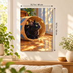 40 × 50 cm (15.7 × 19.7 in) size guide for Black Cat Wicker Tunnel paint by numbers kit