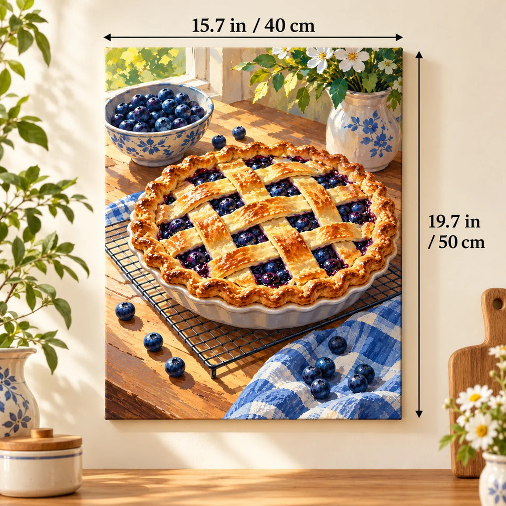 `03-blueberries-pie-window-cooling-size-guide.webp` — Portrait size guide for the Blueberries Pie Window Cooling paint by numbers kit, 15.7 × 19.7 in (40 × 50 cm).
