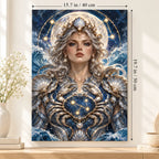 Portrait size guide for the Cancer moon goddess paint by numbers canvas, 15.7 × 19.7 in (40 × 50 cm).