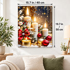 Candlelit Christmas Splendor paint by numbers canvas displayed in a bright living room, 15.7 × 19.7 in / 40 × 50 cm