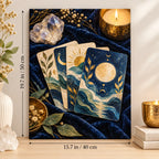 Portrait size guide for the Celestial Tarot Card Spread by Candlelight paint by numbers kit, 15.7 × 19.7 in (40 × 50 cm).