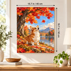 40 × 50 cm (15.7 × 19.7 in) size guide for Corgi Under Maple Tree paint by numbers kit