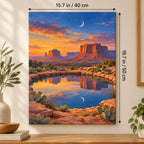 Portrait size guide for the Desert Mirror Moon Pool paint by numbers kit, 15.7 × 19.7 in (40 × 50 cm).