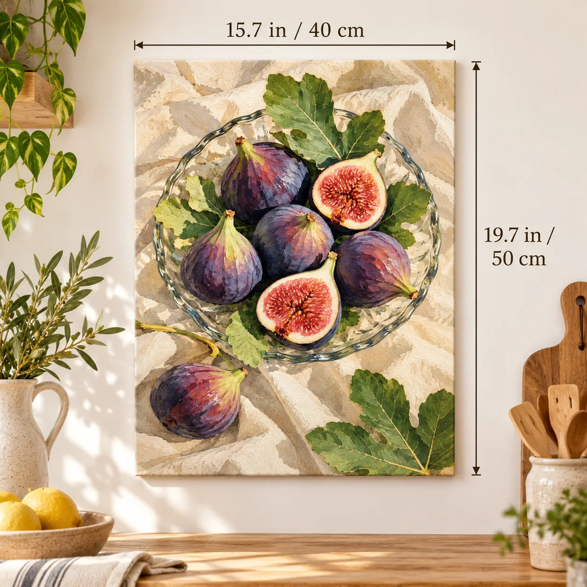`03-figs-cut-glass-dish-size-guide.webp` — Portrait size guide for the Figs Cut Glass Dish paint by numbers kit, 15.7 × 19.7 in (40 × 50 cm).