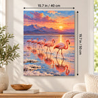 40 × 50 cm (15.7 × 19.7 in) size guide for Flamingos on a Salt Flat at Sunset paint by numbers kit