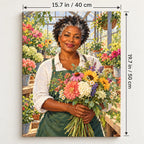 Portrait size guide for the Florist Greenhouse Portrait paint by numbers kit, 15.7 × 19.7 in (40 × 50 cm).