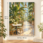 `03-greenhouse-cafe-empty-tables-size-guide.webp` — Portrait size guide for the Greenhouse Cafe Empty Tables paint by numbers kit, 15.7 × 19.7 in (40 × 50 cm).