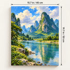 Portrait 40 × 50 cm size guide for the limestone karst clouds paint by numbers kit.