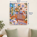 Mediterranean Blue Window Breakfast Room canvas in a styled room, 15.7 × 19.7 in / 40 × 50 cm.