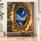 Portrait size guide for the Moonlit Mirror to a Crescent Lake paint by numbers kit, 15.7 × 19.7 in (40 × 50 cm).