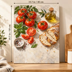 `03-olive-oil-tomato-bread-still-life-size-guide.webp` — Portrait size guide for the Olive Oil Tomato Bread Still Life paint by numbers kit, 15.7 × 19.7 in (40 × 50 cm).