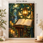 Portrait size guide for the Open Spellbook with Butterfly Lantern in Forest paint by numbers kit, 15.7 × 19.7 in (40 × 50 cm).