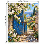 Orchard Blossom Blue Gate paint by numbers canvas shown with 15.7 × 19.7 in (40 × 50 cm) dimensions