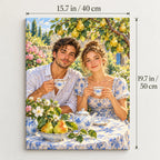 Portrait size guide for the Pear Tree Garden Tea Portrait paint by numbers kit, 15.7 × 19.7 in (40 × 50 cm).