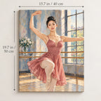 Portrait size guide for the Pink Ballerina Practicing in a Sunlit Studio paint by numbers kit, 15.7 × 19.7 in (40 × 50 cm).