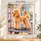 40 × 50 cm (15.7 × 19.7 in) size guide for Poodle Grooming Day at the Salon paint by numbers kit