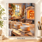 `03-pottery-kiln-cooling-size-guide.webp` — Portrait size guide for the Pottery Kiln Cooling paint by numbers kit, 15.7 × 19.7 in (40 × 50 cm).