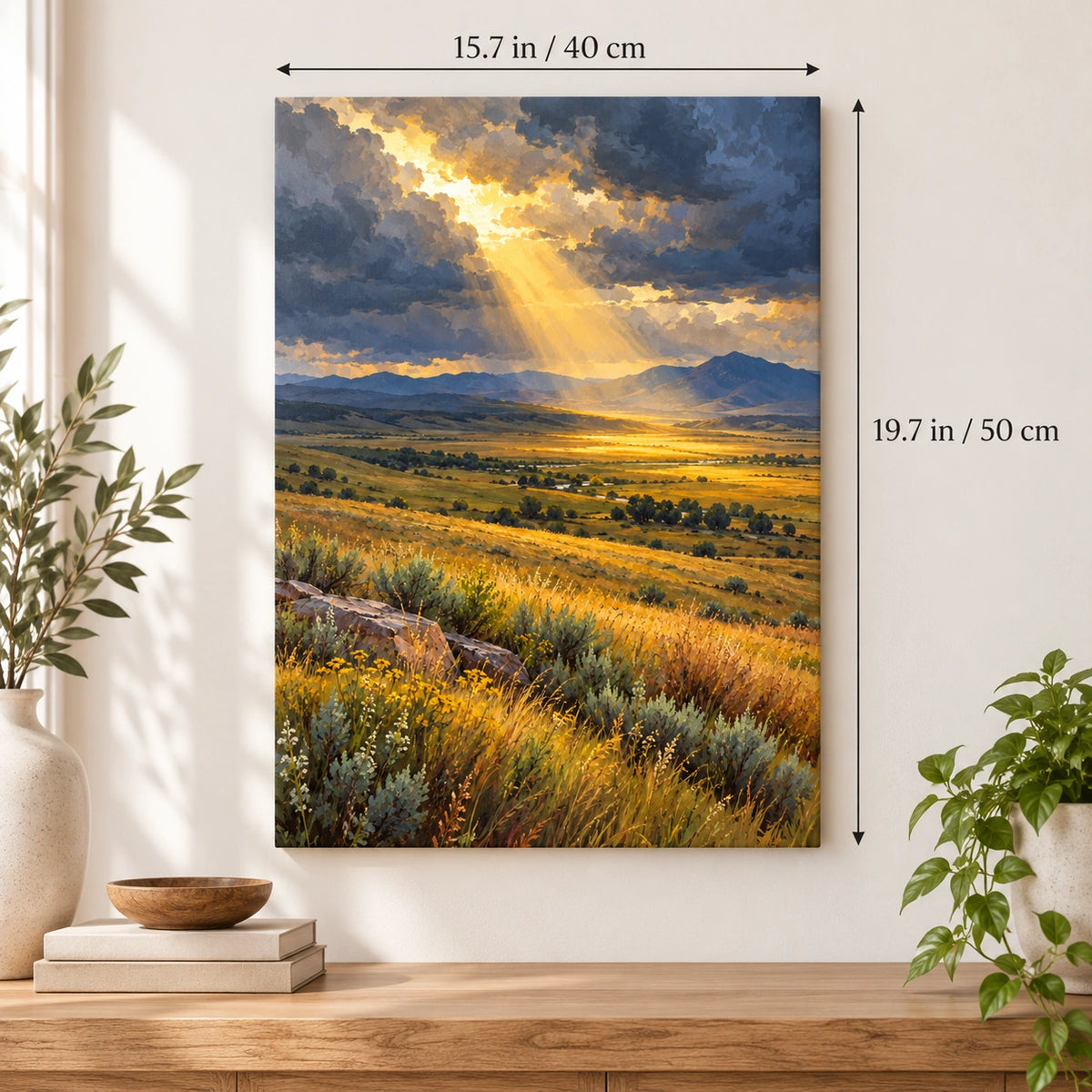 Prairie Storm Sunbreak paint by numbers canvas shown at 15.7 × 19.7 in (40 × 50 cm)