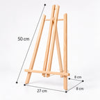 Wooden tabletop easel dimensions: 50 cm high and 27 cm wide