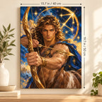 Portrait size guide for the Sagittarius Male Archer Zodiac Portrait paint by numbers kit, 15.7 × 19.7 in (40 × 50 cm).