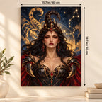 Portrait size guide for the Scorpio Scorpion Queen Constellation paint by numbers kit, 15.7 × 19.7 in (40 × 50 cm).