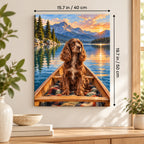 40 × 50 cm (15.7 × 19.7 in) size guide for Spaniel in a Canoe paint by numbers kit