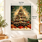 Star Topped Christmas Glow Tree paint by numbers canvas displayed in a bright living room, 15.7 × 19.7 in / 40 × 50 cm