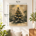 Star Topped Woodland Christmas Tree paint by numbers canvas displayed in a bright living room, 15.7 × 19.7 in / 40 × 50 cm