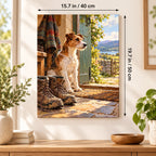 40 × 50 cm (15.7 × 19.7 in) size guide for Terrier with Boots by the Door paint by numbers kit