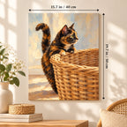 40 × 50 cm (15.7 × 19.7 in) size guide for Tortoiseshell Cat in a Woven Basket paint by numbers kit