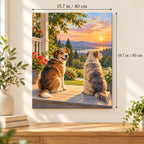 40 × 50 cm (15.7 × 19.7 in) size guide for Two Shelter Dogs on a Porch paint by numbers kit
