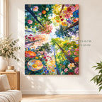 Upward View of Blossom Garden paint by numbers canvas in a styled room with 15.7 x 19.7 in and 40 x 50 cm dimensions