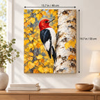40 × 50 cm (15.7 × 19.7 in) size guide for Woodpecker on a Birch Trunk paint by numbers kit