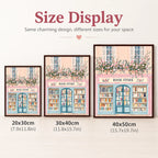 Bookshop artwork size comparison from 20 by 30 to 40 by 50 cm