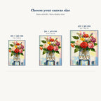 Colorful rose and tulip diamond painting size comparison