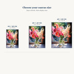 Gladiolus window diamond painting size comparison