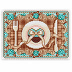 Pastel table setting diamond painting placemat in Mocha Mint
