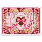 Pastel table setting diamond painting placemat in Pink Coffee