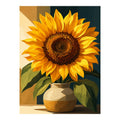 Original artwork for Radiant Sunflower Glow Diamond Painting Kit on a white background
