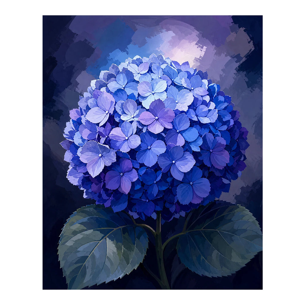 Original artwork for Blue Bloom Sphere Diamond Painting Kit on a white background