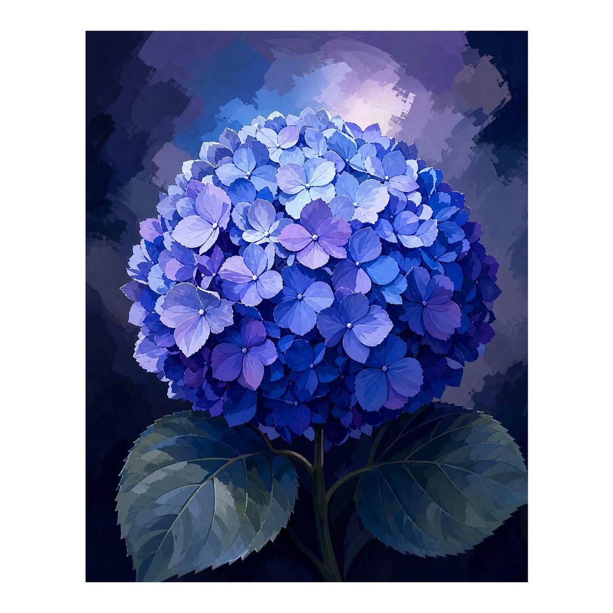Original artwork for Blue Bloom Sphere Diamond Painting Kit on a white background