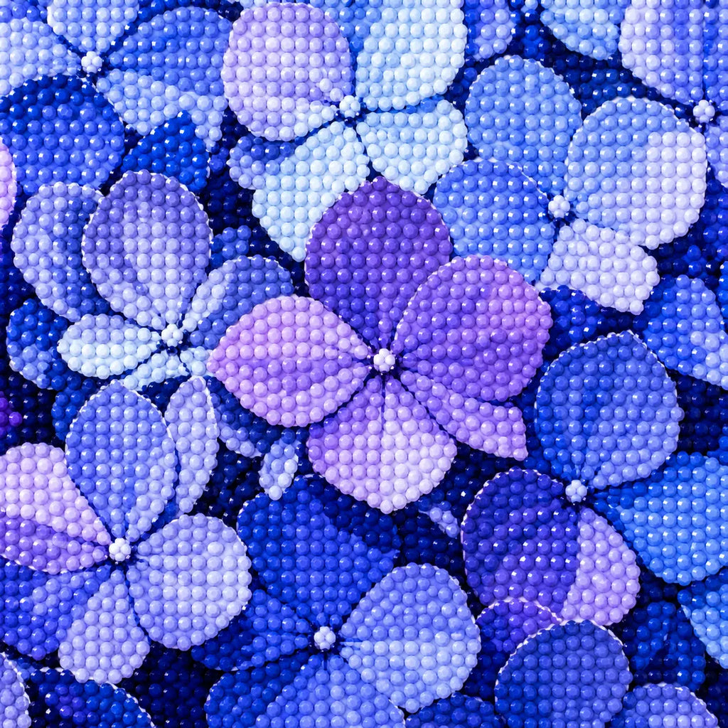 Diamond drill detail for Blue Bloom Sphere Diamond Painting Kit