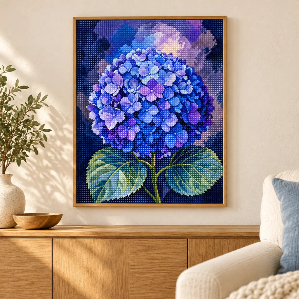 Home decor scene for Blue Bloom Sphere Diamond Painting Kit