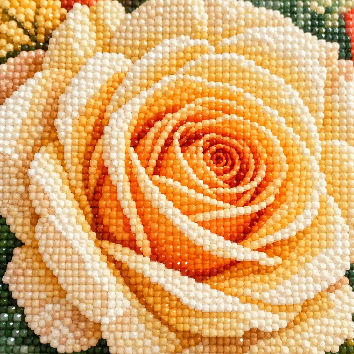 Diamond drill detail for Golden Rose Basket Diamond Painting Kit