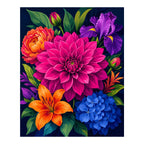 Original artwork for Vibrant Garden Bloom Diamond Painting Kit on a white background
