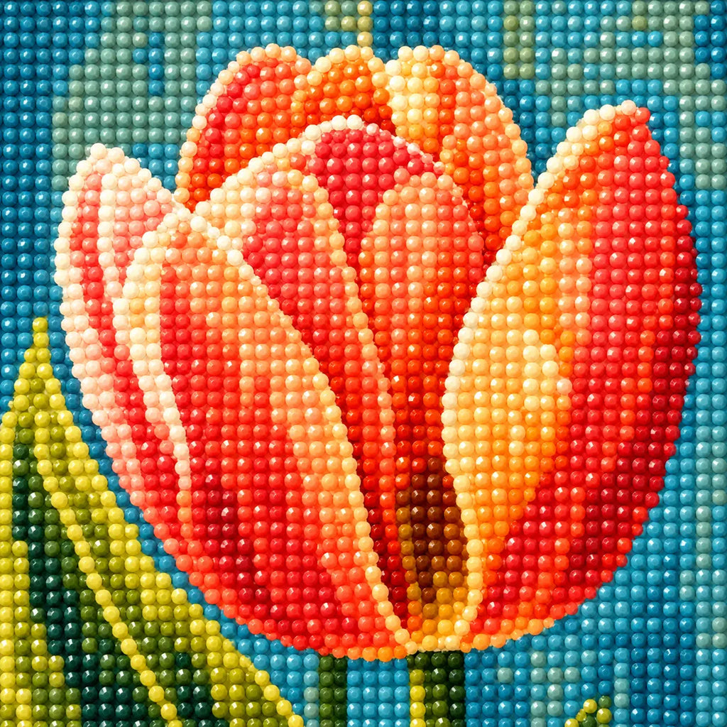 Diamond drill detail for Morning Light Tulips Diamond Painting Kit