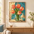 Home decor scene for Morning Light Tulips Diamond Painting Kit