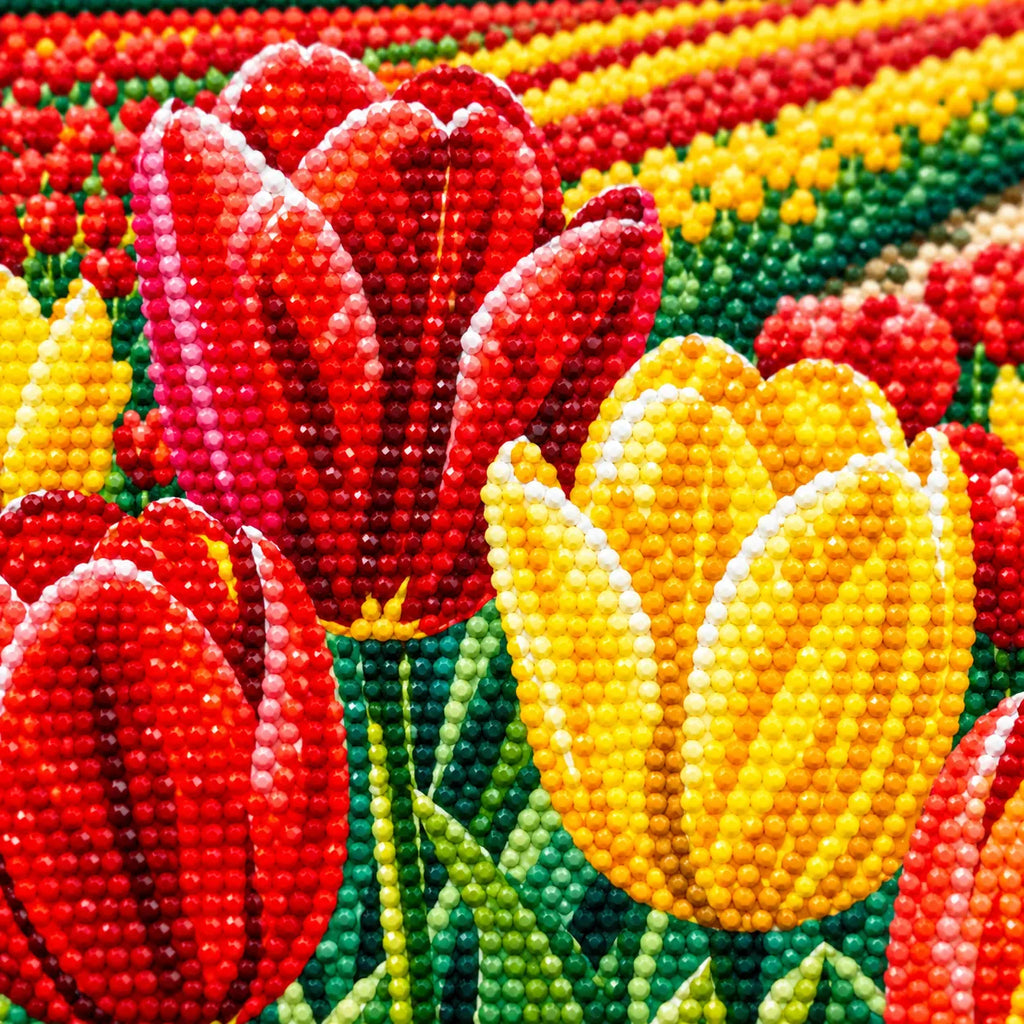 Diamond drill detail for Rows of Tulip Splendor Diamond Painting Kit