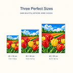 Size guide for Rows of Tulip Splendor Diamond Painting Kit